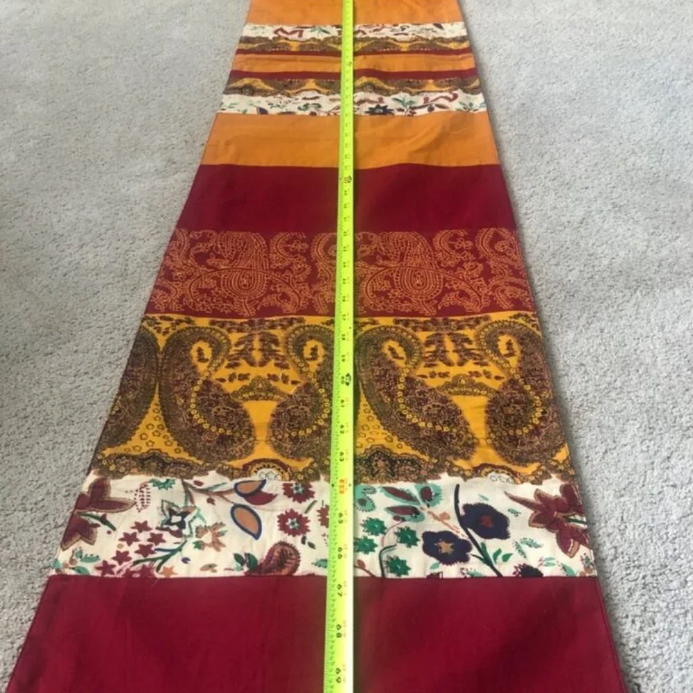 PIER 1 IMPORTS Multi-Color Paisley Stripes TABLE RUNNER 72” x 13”‎ Fall winter